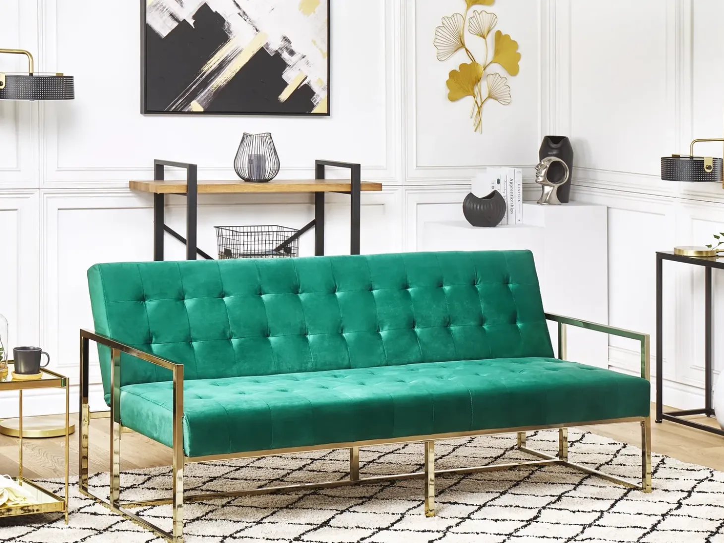 Sovesofa 3 personers MARSTAL Velour Smaragdgrøn