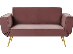 Sovesofa 2 personers SAARELA Velour Lyserød