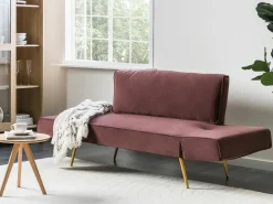 Sovesofa 2 personers SAARELA Velour Lyserød