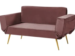 Sovesofa 2 personers SAARELA Velour Lyserød