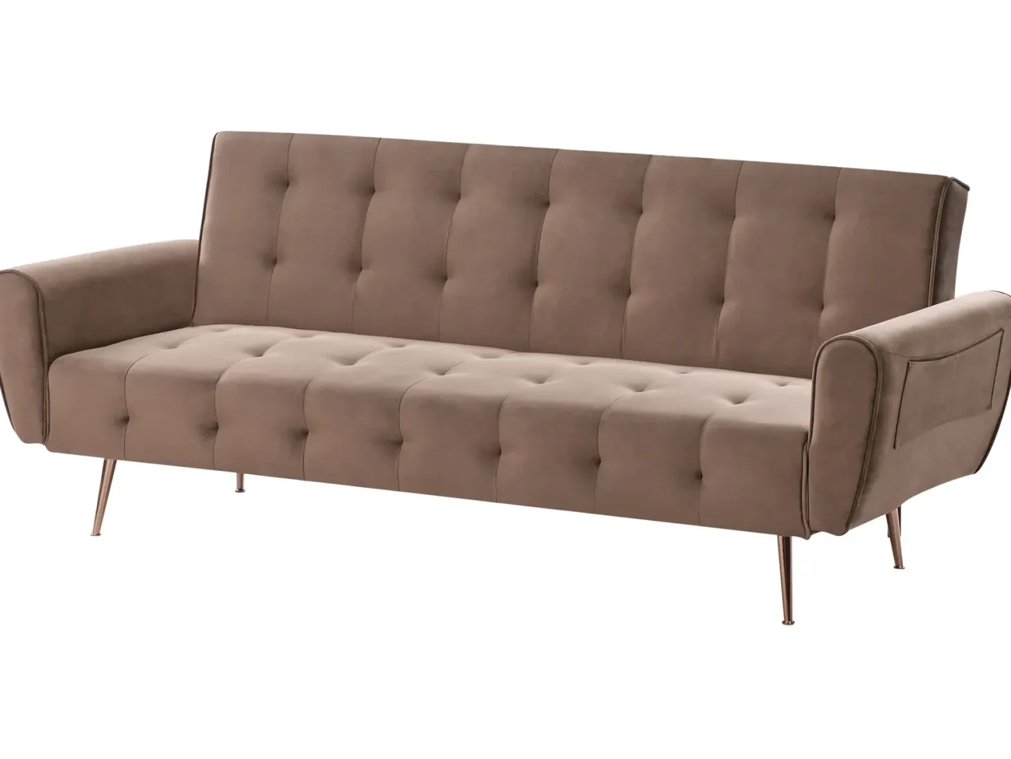 Sovesofa 3 personers SELNES Velour Brun