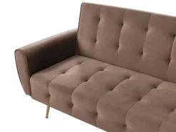 Sovesofa 3 personers SELNES Velour Brun