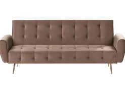 Sovesofa 3 personers SELNES Velour Brun