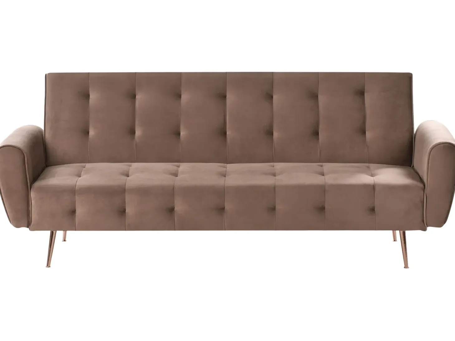 Sovesofa 3 personers SELNES Velour Brun