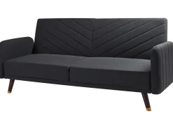 Sovesofa 3 personers SENJA Kunstlinned Sort