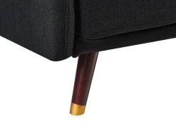 Sovesofa 3 personers SENJA Kunstlinned Sort