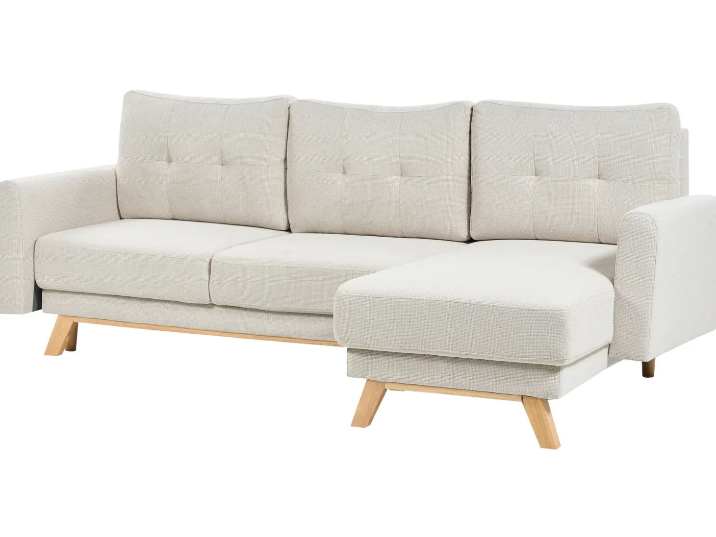 Sovesofa 3 personers SIRO Lys Beige med opbevaring Venstrevendt