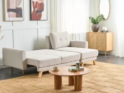 Sovesofa 3 personers SIRO Lys Beige med opbevaring Venstrevendt
