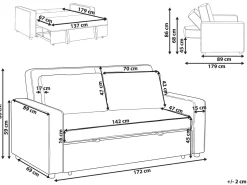 Sovesofa 2 personers UTTELA Cremehvid