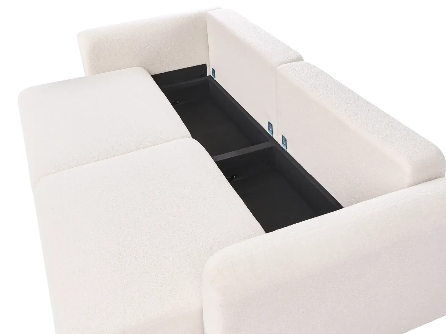 Sovesofa 3 personers VAXHOLM Boucle Lys Beige med opbevaring