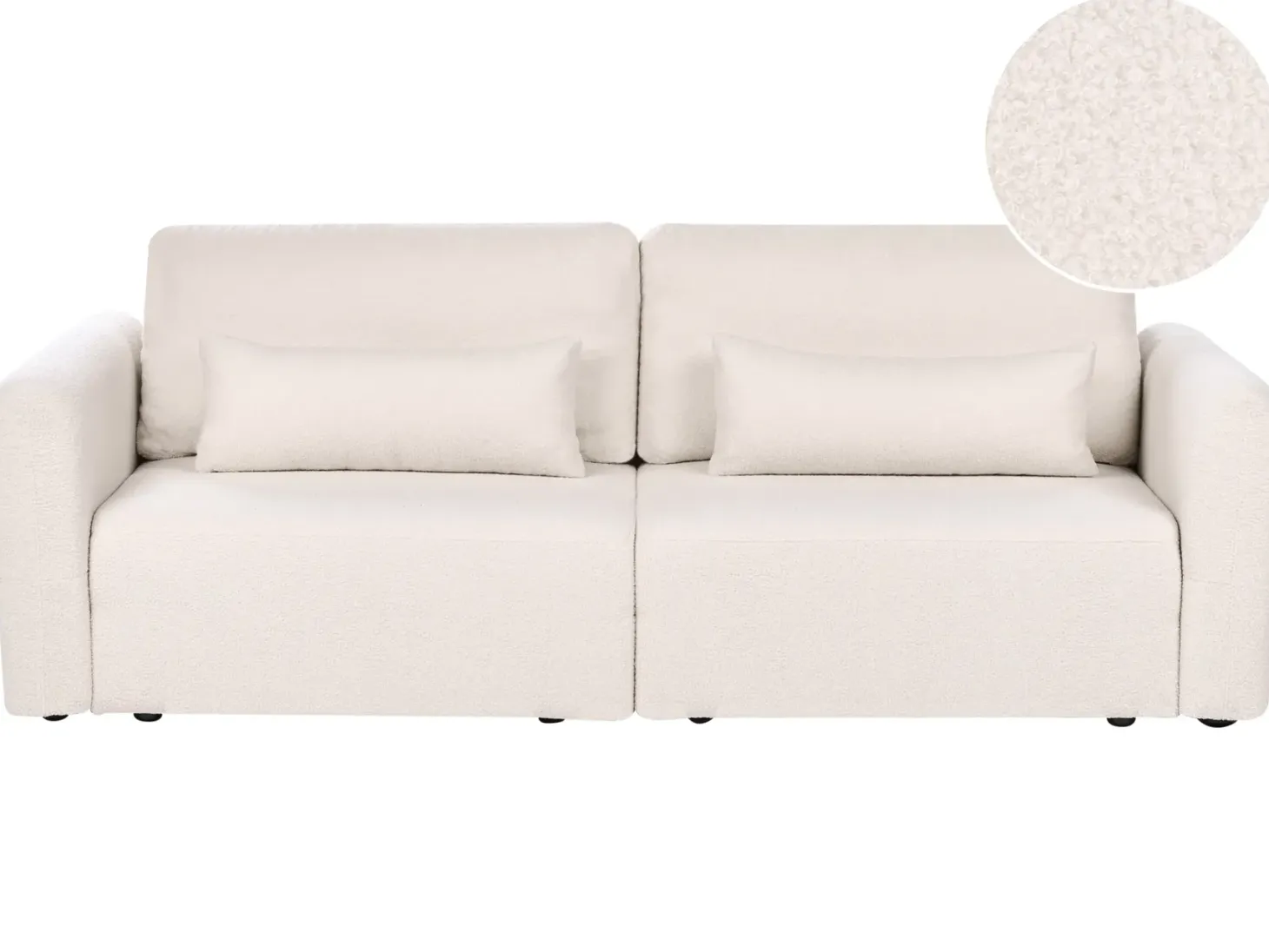 Sovesofa 3 personers VAXHOLM Boucle Lys Beige med opbevaring