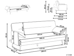Sovesofa 3 personers VAYLA Cremehvid