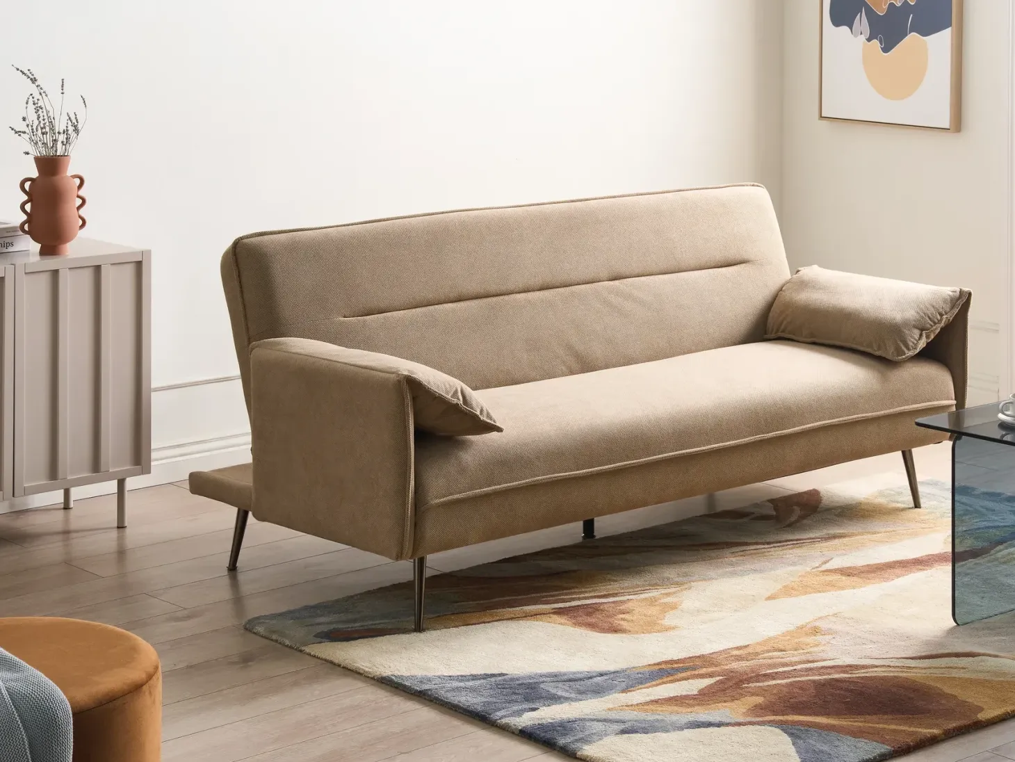 Sovesofa 3 personers VAYLA Lysebrun