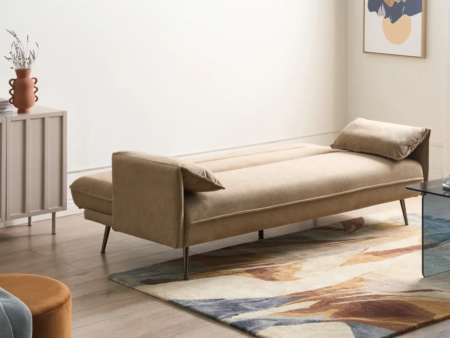 Sovesofa 3 personers VAYLA Lysebrun