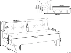 Sovesofa 2 personers VESTFOLD Lys Beige