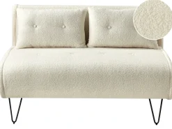 Sovesofa 2 personers VESTFOLD Boucle Cremehvid