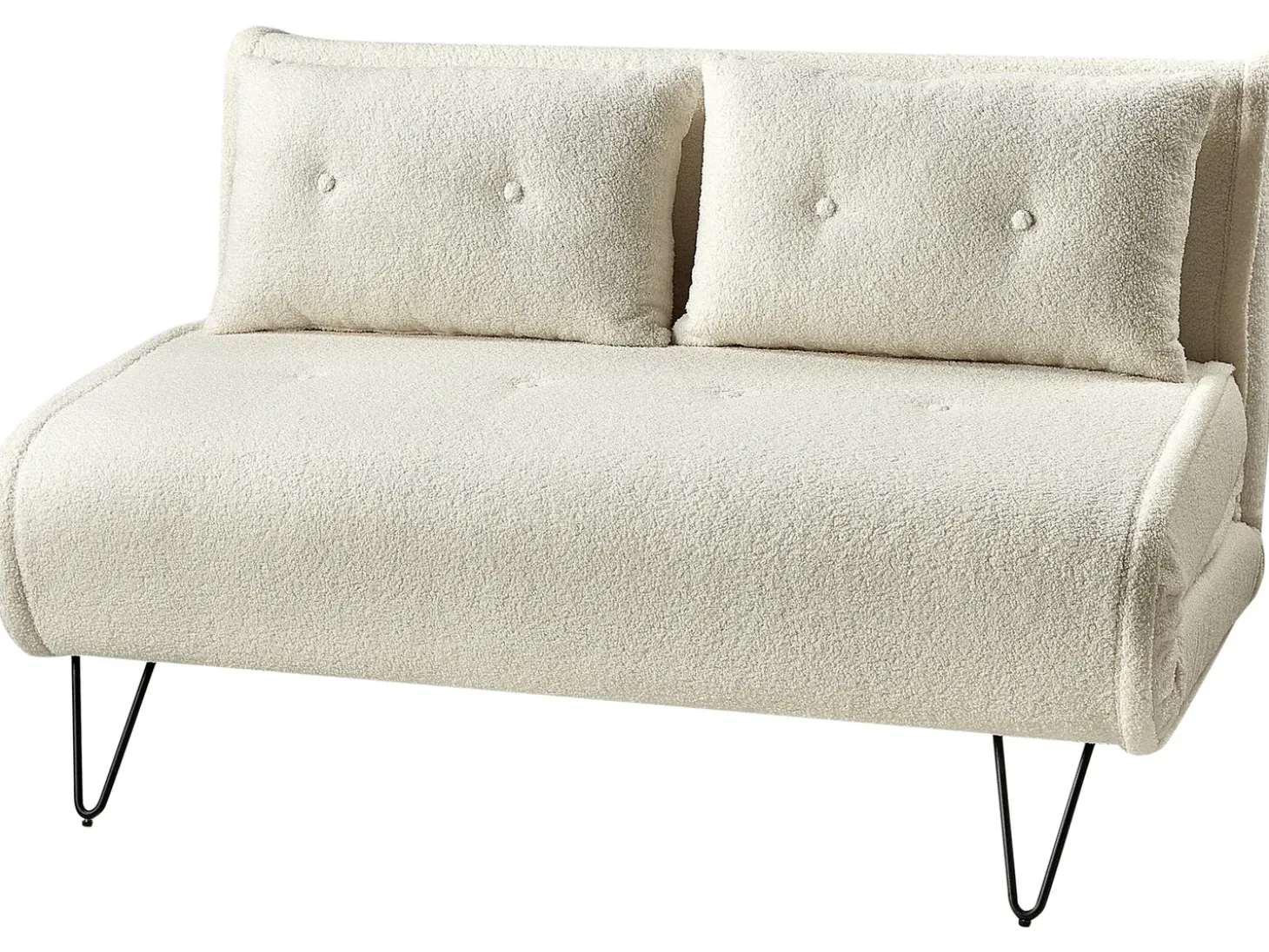 Sovesofa 2 personers VESTFOLD Boucle Cremehvid