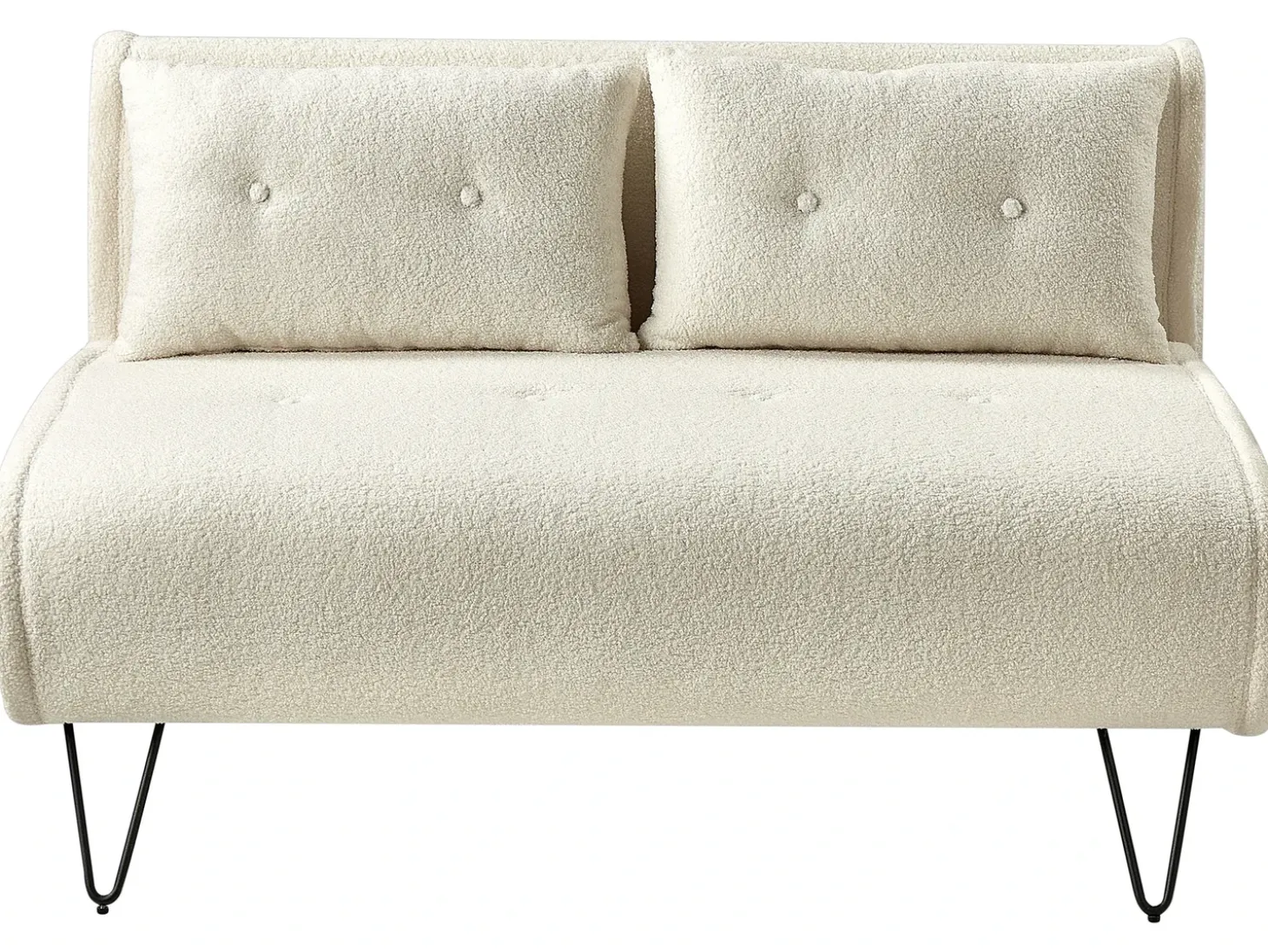 Sovesofa 2 personers VESTFOLD Boucle Cremehvid