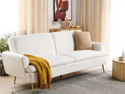 Sovesofa 3 personers VETTRE Velour Cremehvid