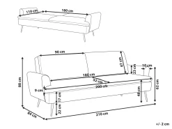Sovesofa 3 personers VETTRE Velour Lys Beige