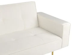 Sovesofa 3 personers VISNES Velour Cremehvid