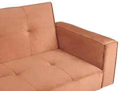 Sovesofa 3 personers VISNES Velour Guldbrun