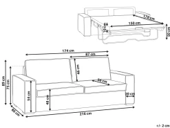 Sovesofa 3 personers VUOKATTI Boucle Cremehvid
