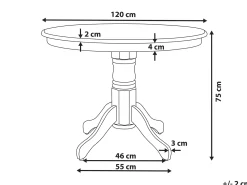 Spisebord AKRON Sort 120 cm 120 cm