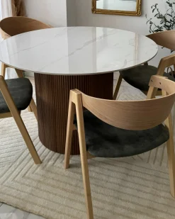 Spisebord ALBINA Hvid marmor 120 cm 120 cm