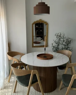 Spisebord ALBINA Hvid marmor 120 cm 120 cm