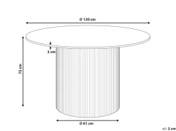 Spisebord ALBINA Hvid marmor 120 cm 120 cm