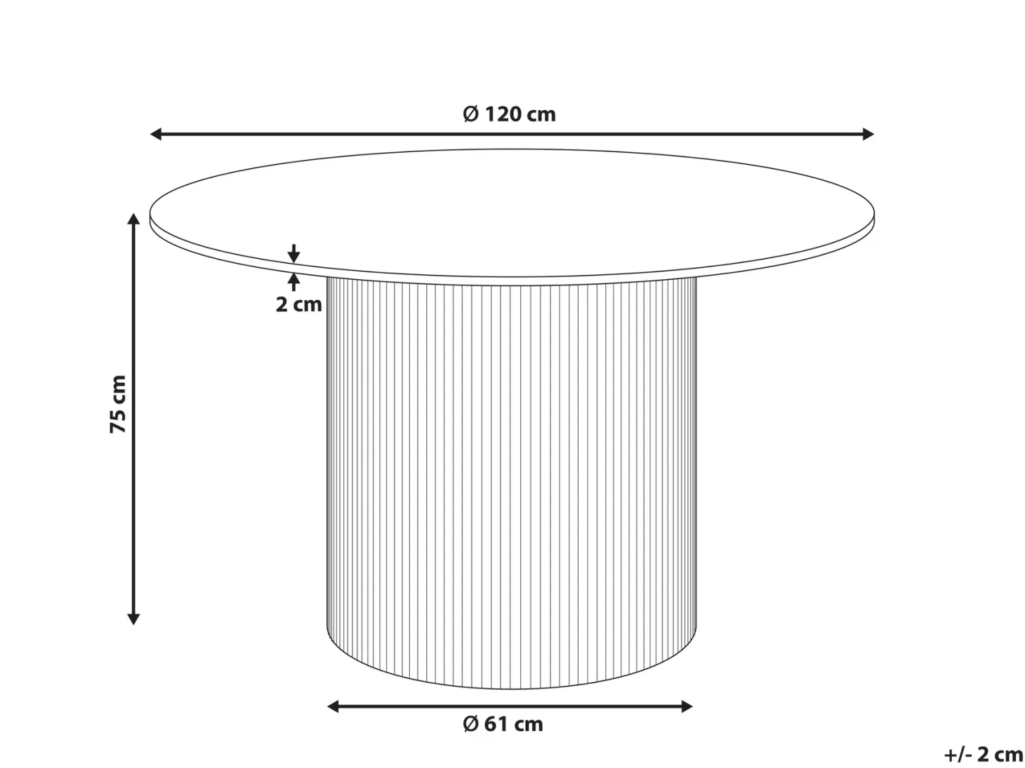 Spisebord ALBINA Hvid marmor 120 cm 120 cm