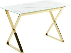 Spisebord ATTICA Marmor/guld 120 cm 70 cm Hærdet glas
