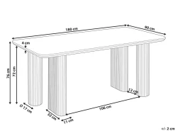 Spisebord BARROY Travertin Effekt 180 cm 90 cm