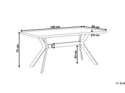 Spisebord BENSON Grå betoneffekt 160 cm 90 cm