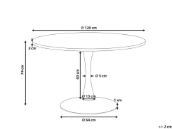 Spisebord BOCA Hvid marmor 120 cm 120 cm