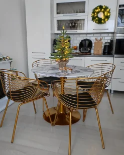 Spisebord BOCA Marmor/guld 90 cm 90 cm