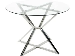 Spisebord BOSCO Sølv 105 cm 105 cm Hærdet glas