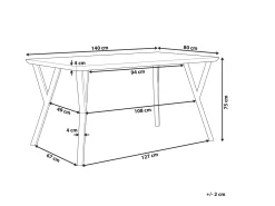 Spisebord BRAVO Lysebrun 140 cm 80 cm