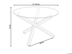 Spisebord BUTLER Sølv 110 cm 110 cm Hærdet glas