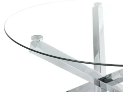Spisebord BUTLER Sølv 110 cm 110 cm Hærdet glas