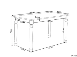 Spisebord CARY Hvid 180 cm 90 cm