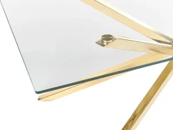 Spisebord CORA Guld 160 cm 90 cm Hærdet glas
