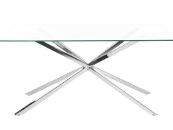 Spisebord CORA Sølv 160 cm 90 cm Hærdet glas