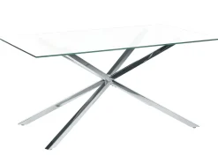 Spisebord CORA Sølv 160 cm 90 cm Hærdet glas