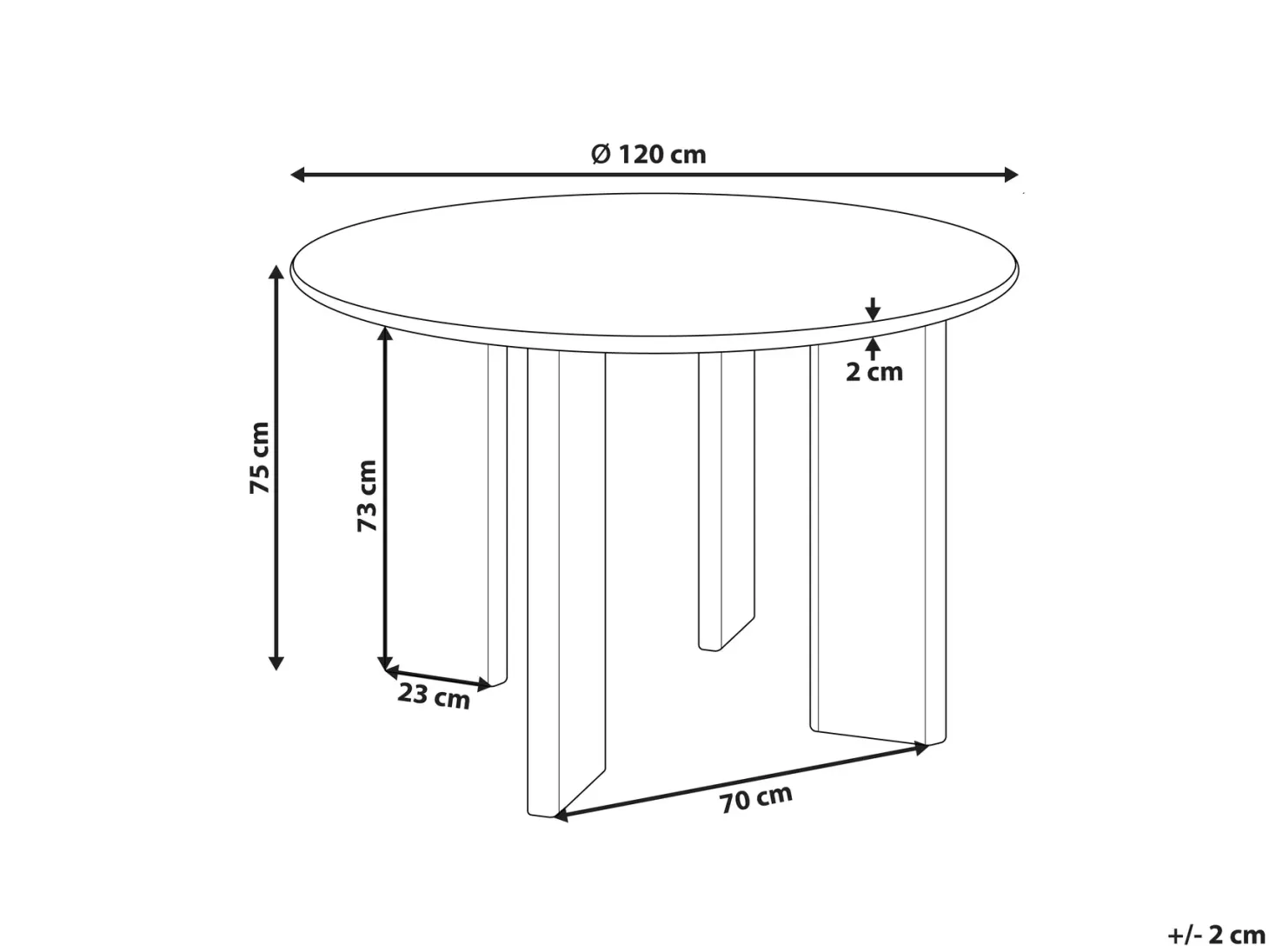 Spisebord COSMO Sort 120 cm 120 cm
