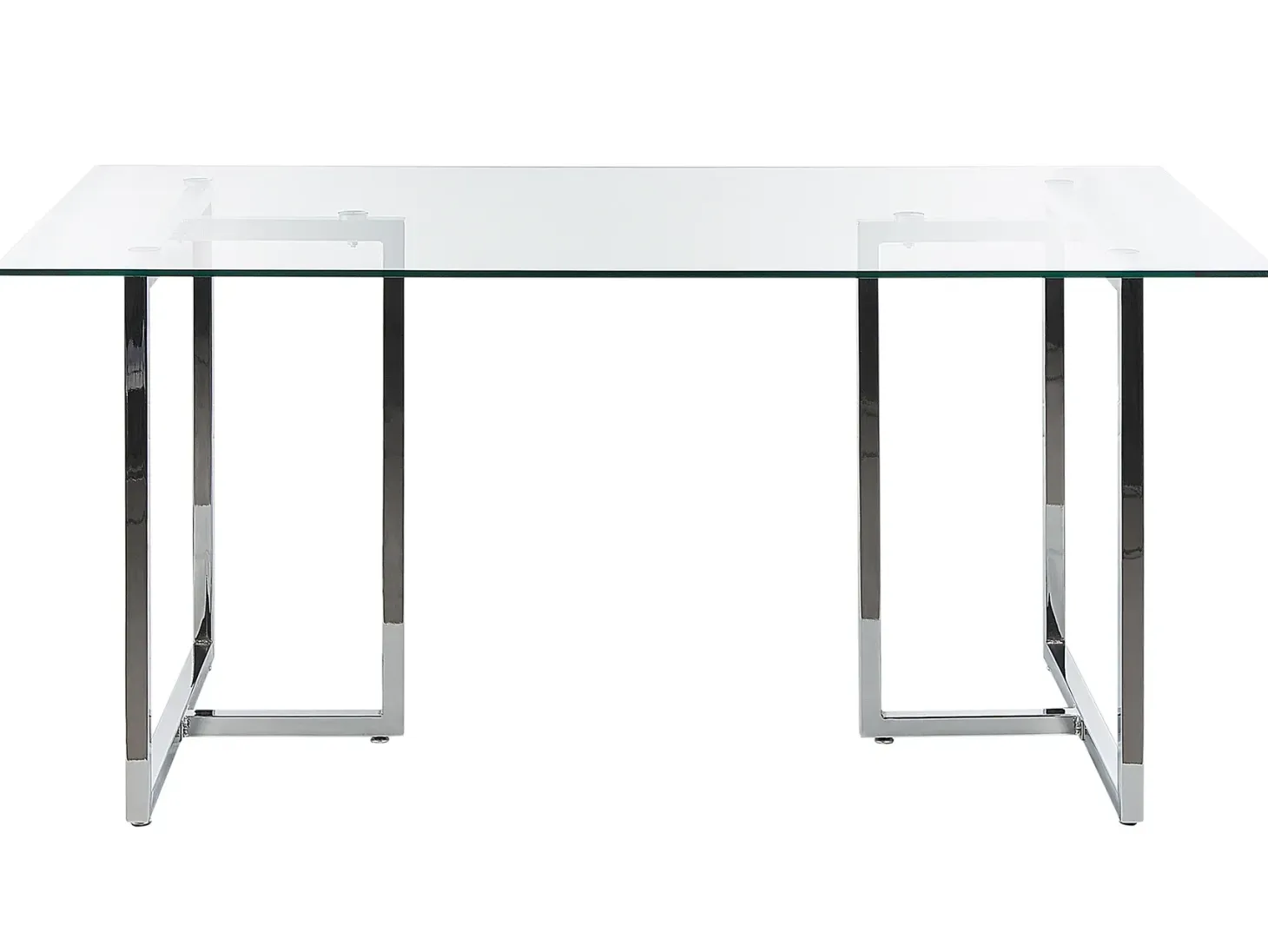 Spisebord ENVIA Sølv 160 cm 90 cm Hærdet glas