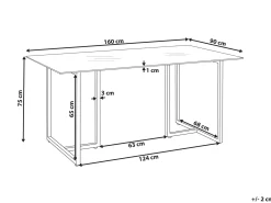 Spisebord ENVIA Sølv 160 cm 90 cm Hærdet glas
