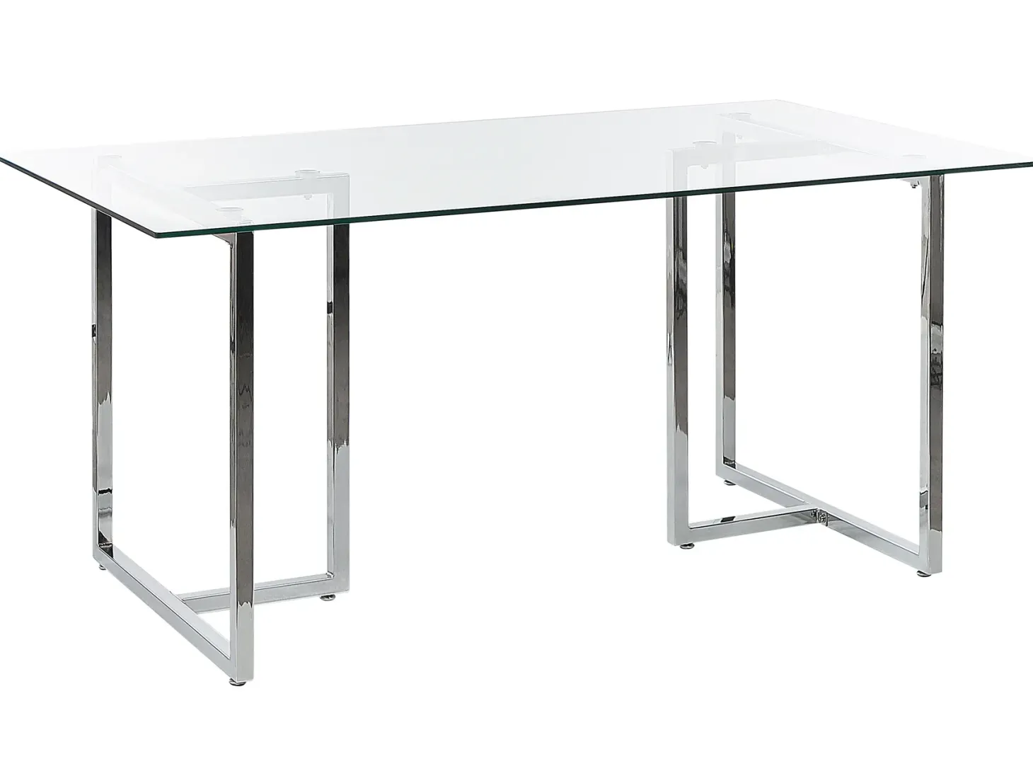 Spisebord ENVIA Sølv 160 cm 90 cm Hærdet glas