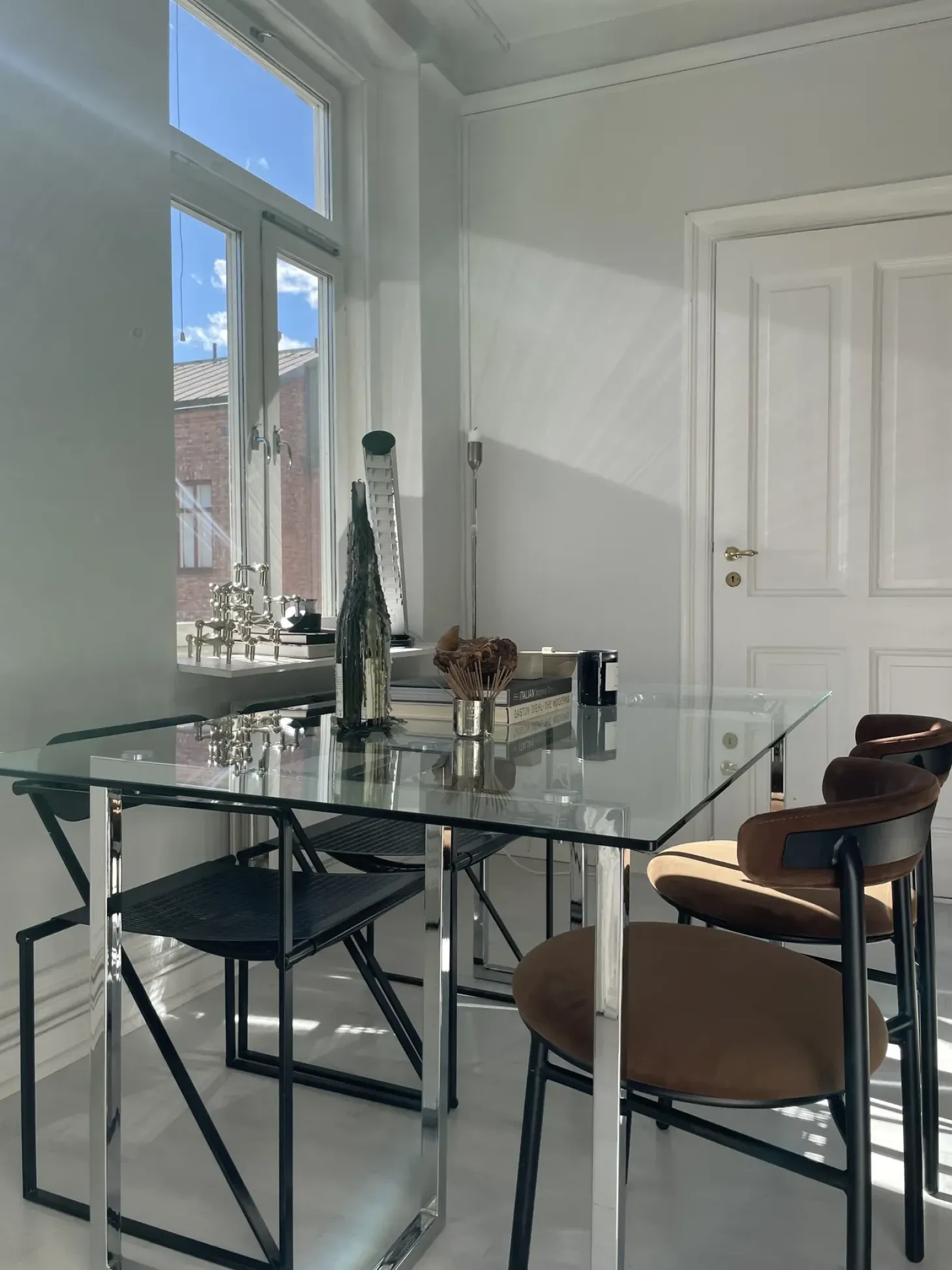 Spisebord ENVIA Sølv 160 cm 90 cm Hærdet glas